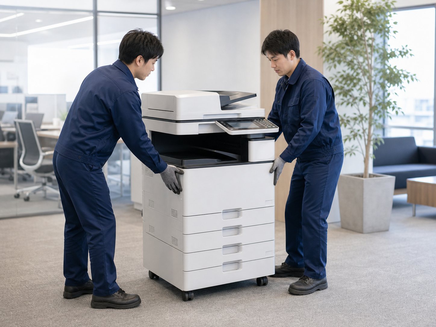 複合機の搬入設置イメージ